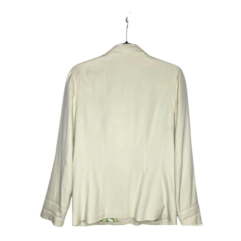 Tommy Bahama Blazer Size 10 Silk Women's Long Sleeve Cream Pockets Business Work - Picture 2 of 6